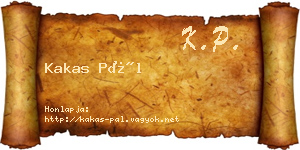 Kakas Pál névjegykártya